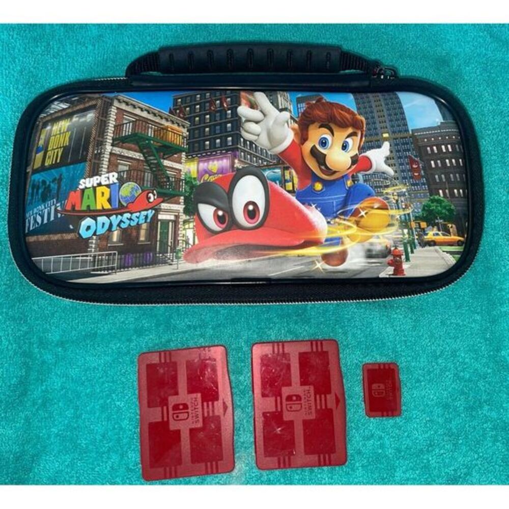 Nintendo Switch Super Mario Odyssey Carrying Case, W/ Extras!  - Nintendo Switch